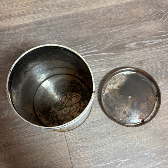 Vintage Metal Kitchen Canister Tin Fruit Floral Design Rustic Lid USA - Picture 2 of 7